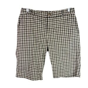Lauren‎ Ralph Lauren Active Women's 6 Olive Creme Check Shorts Inseam 11.5" EUC
